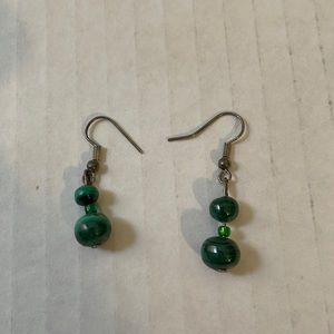 Free in Bundle. Green beaded earrings.